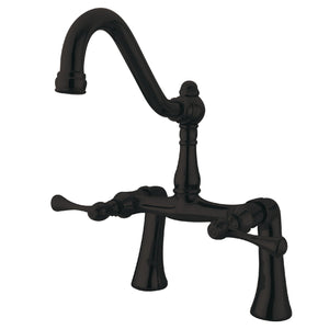 Restoration KS3235BL Two-Handle 2-Hole Deck Mount Clawfoot Tub Faucet, Oil Rubbed Bronze