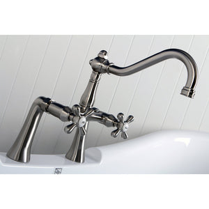 Restoration KS3238AX Two-Handle 2-Hole Deck Mount Clawfoot Tub Faucet, Brushed Nickel
