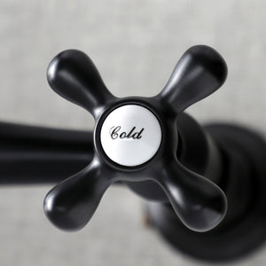 Vintage KS3240AX Two-Handle 2-Hole Wall Mount Bathroom Faucet, Matte Black