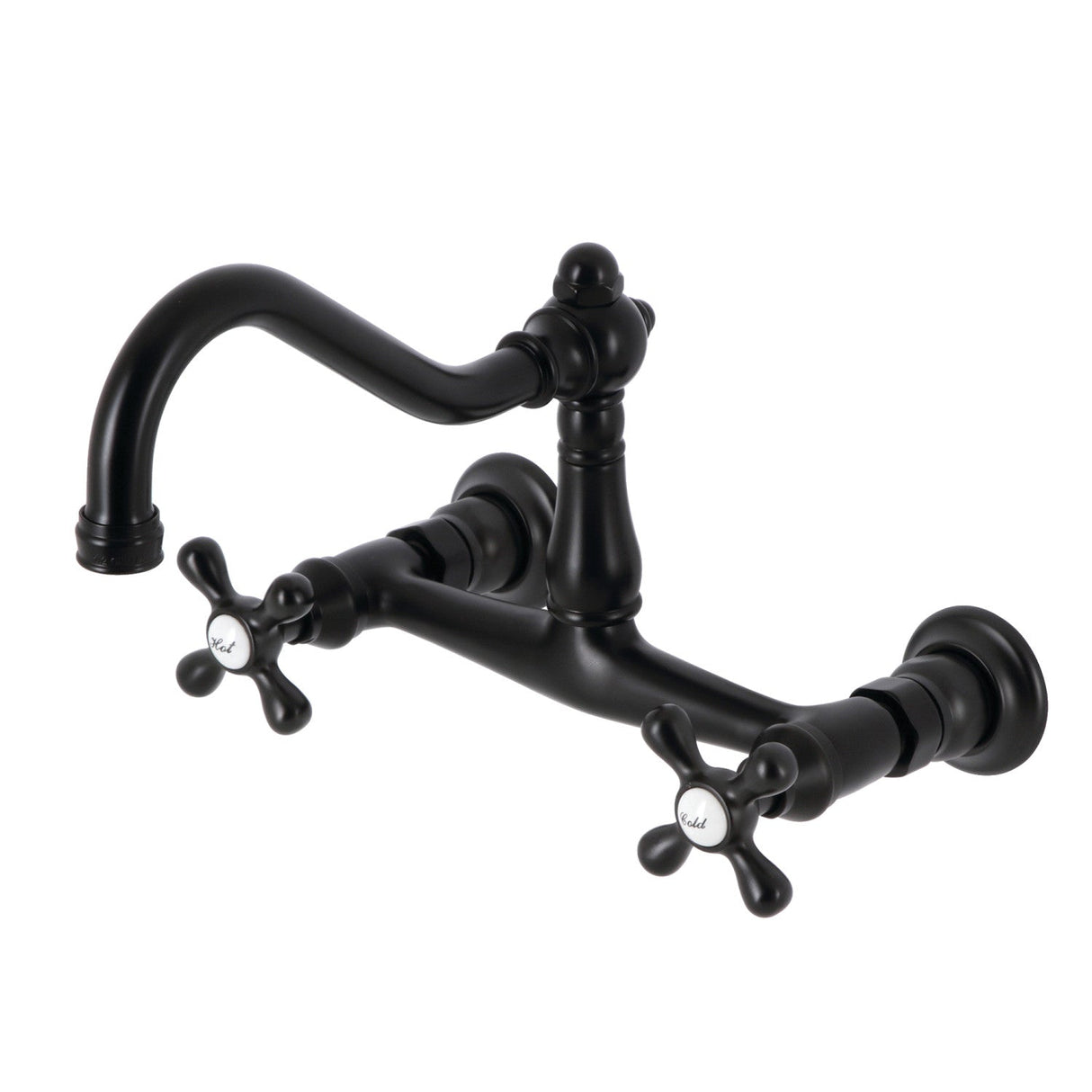 Vintage KS3240AX Two-Handle 2-Hole Wall Mount Bathroom Faucet, Matte Black