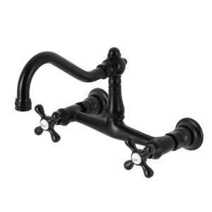 Vintage KS3240AX Two-Handle 2-Hole Wall Mount Bathroom Faucet, Matte Black