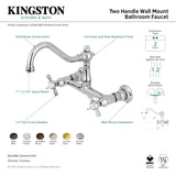 Essex KS3240BEX Two-Handle 2-Hole Wall Mount Bathroom Faucet, Matte Black