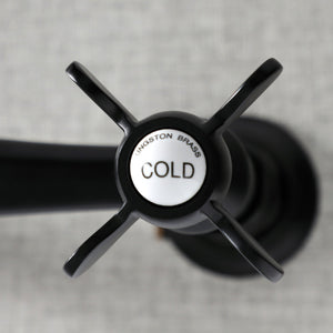 Essex KS3240BEX Two-Handle 2-Hole Wall Mount Bathroom Faucet, Matte Black