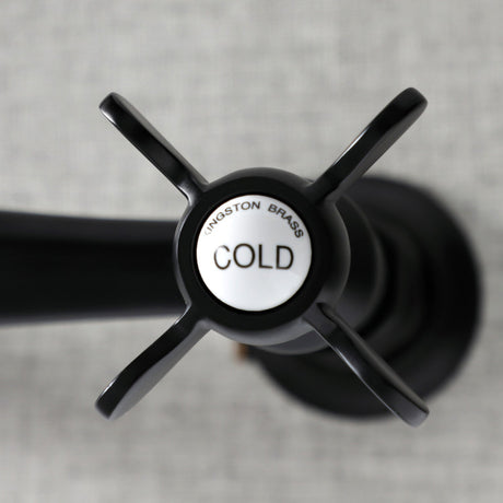 Essex KS3240BEX Two-Handle 2-Hole Wall Mount Bathroom Faucet, Matte Black