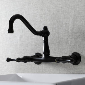 Vintage KS3240BL Two-Handle 2-Hole Wall Mount Bathroom Faucet, Matte Black