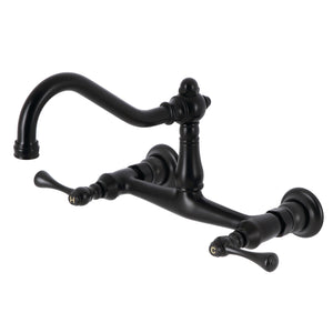 Vintage KS3240BL Two-Handle 2-Hole Wall Mount Bathroom Faucet, Matte Black