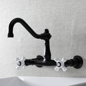 Vintage KS3240PX Two-Handle 2-Hole Wall Mount Bathroom Faucet, Matte Black