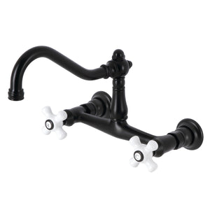 Vintage KS3240PX Two-Handle 2-Hole Wall Mount Bathroom Faucet, Matte Black