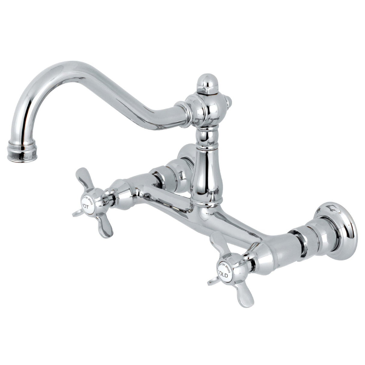 Essex KS3241BEX Two-Handle 2-Hole Wall Mount Bathroom Faucet, Polished Chrome