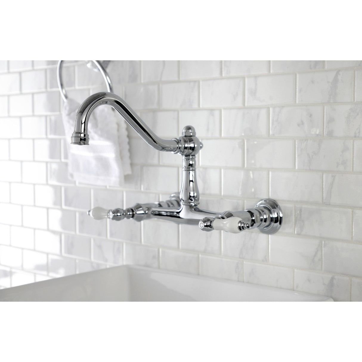 Vintage KS3241PL Two-Handle 2-Hole Wall Mount Bathroom Faucet, Polished Chrome