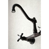Essex KS3245BEX Two-Handle 2-Hole Wall Mount Bathroom Faucet, Oil Rubbed Bronze
