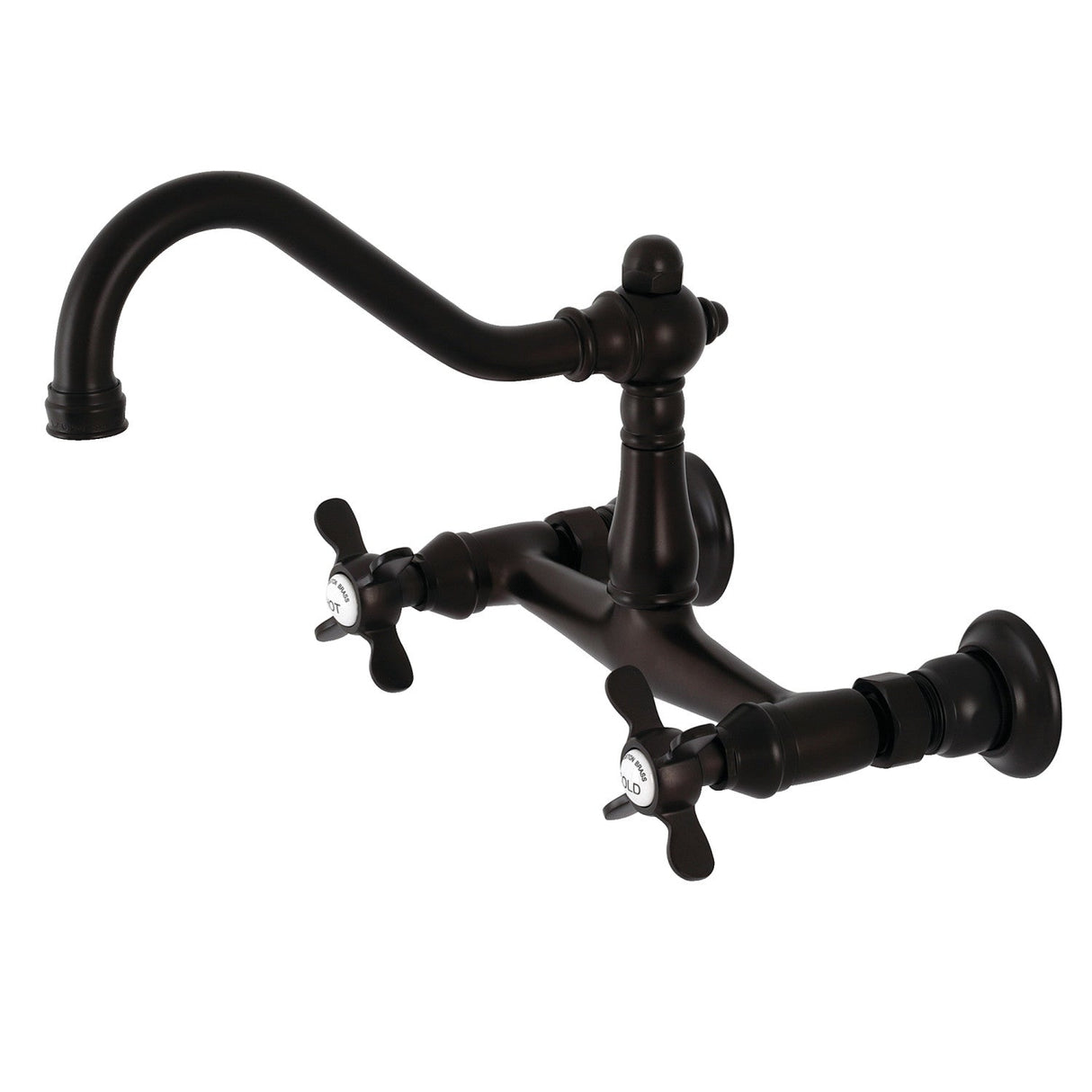 Essex KS3245BEX Two-Handle 2-Hole Wall Mount Bathroom Faucet, Oil Rubbed Bronze