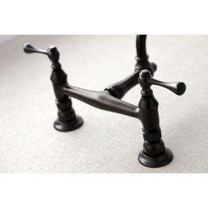 Vintage KS3245BL Two-Handle 2-Hole Wall Mount Bathroom Faucet, Oil Rubbed Bronze