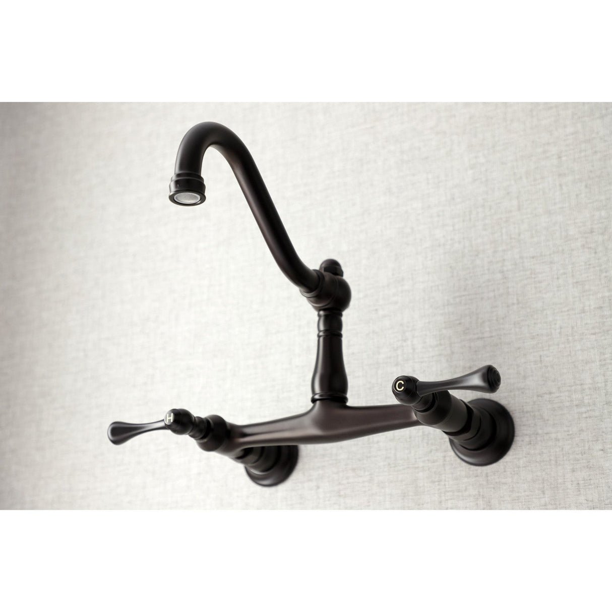 Vintage KS3245BL Two-Handle 2-Hole Wall Mount Bathroom Faucet, Oil Rubbed Bronze