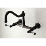 Vintage KS3245BL Two-Handle 2-Hole Wall Mount Bathroom Faucet, Oil Rubbed Bronze