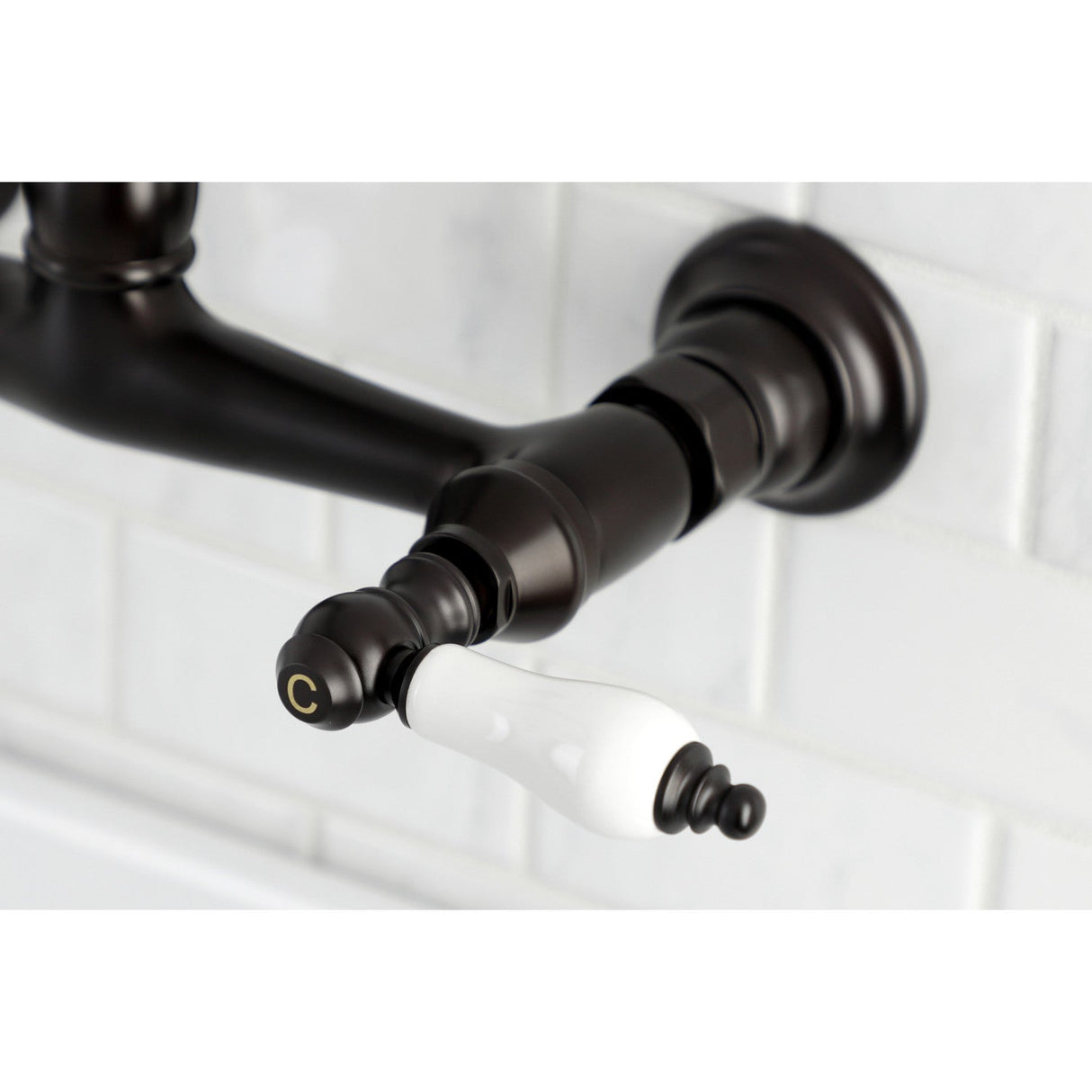 Vintage KS3245PL Two-Handle 2-Hole Wall Mount Bathroom Faucet, Oil Rubbed Bronze