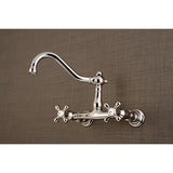 Vintage KS3246AX Two-Handle 2-Hole Wall Mount Bathroom Faucet, Polished Nickel