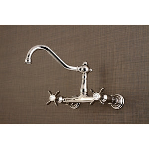 Essex KS3246BEX Two-Handle 2-Hole Wall Mount Bathroom Faucet, Polished Nickel