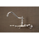 Vintage KS3246BL Two-Handle 2-Hole Wall Mount Bathroom Faucet, Polished Nickel