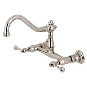 Vintage KS3246BL Two-Handle 2-Hole Wall Mount Bathroom Faucet, Polished Nickel