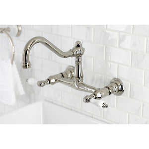 Vintage KS3246PL Two-Handle 2-Hole Wall Mount Bathroom Faucet, Polished Nickel
