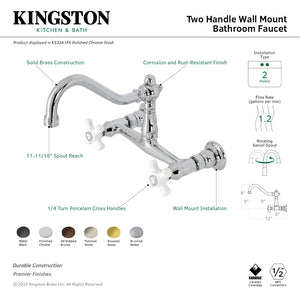 Vintage KS3246PX Two-Handle 2-Hole Wall Mount Bathroom Faucet, Polished Nickel