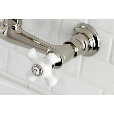 Vintage KS3246PX Two-Handle 2-Hole Wall Mount Bathroom Faucet, Polished Nickel