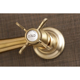 Essex KS3247BEX Two-Handle 2-Hole Wall Mount Bathroom Faucet, Brushed Brass