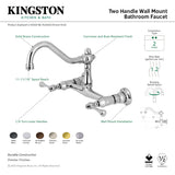 Vintage KS3247BL Two-Handle 2-Hole Wall Mount Bathroom Faucet, Brushed Brass