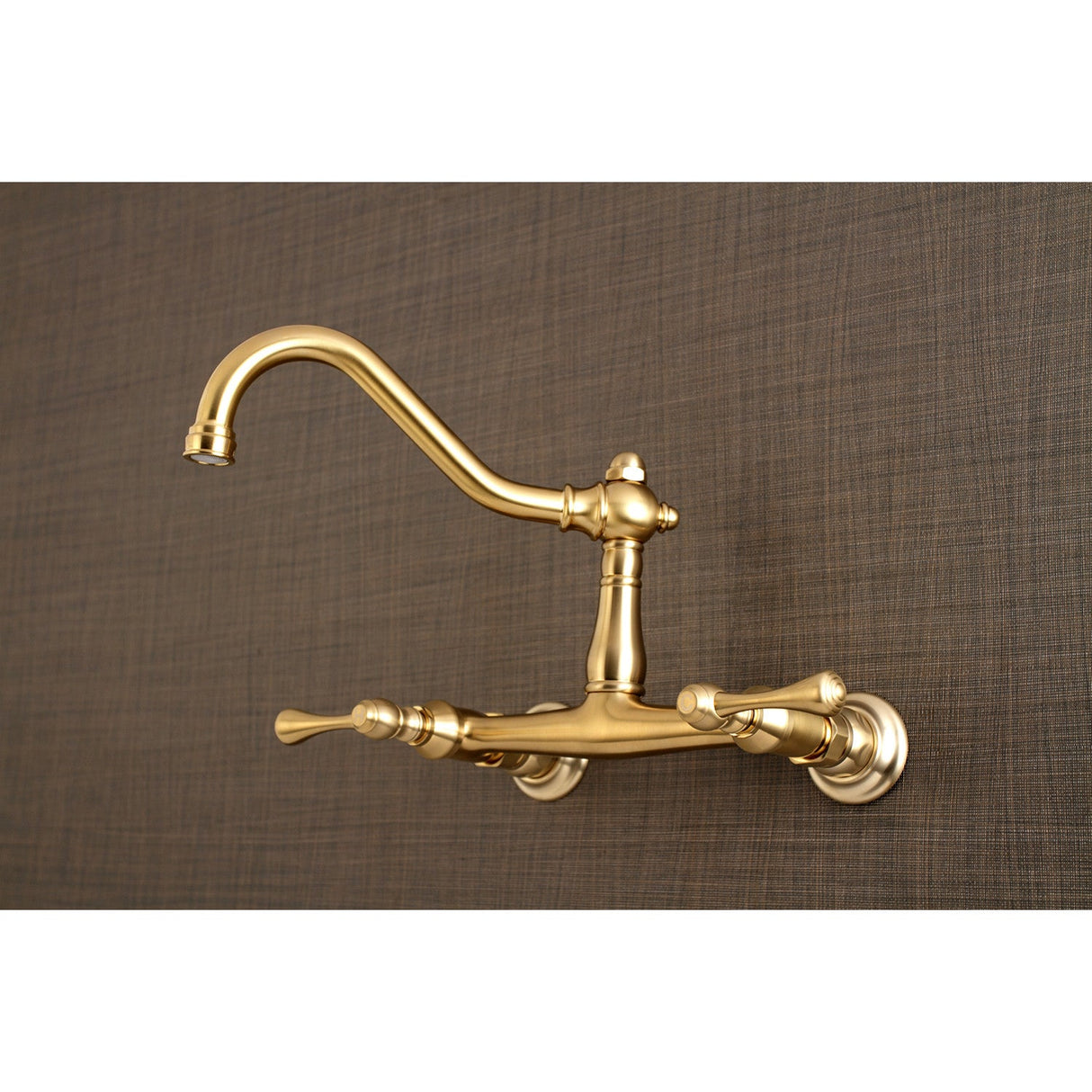 Vintage KS3247BL Two-Handle 2-Hole Wall Mount Bathroom Faucet, Brushed Brass