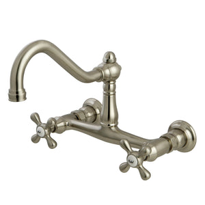 Vintage KS3248AX Two-Handle 2-Hole Wall Mount Bathroom Faucet, Brushed Nickel