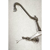 Vintage KS3248BL Two-Handle 2-Hole Wall Mount Bathroom Faucet, Brushed Nickel