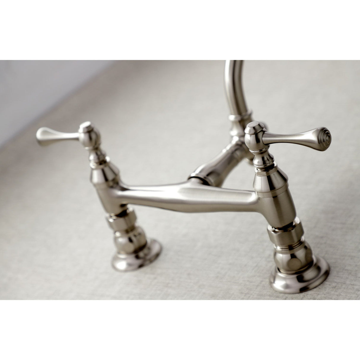 Vintage KS3248BL Two-Handle 2-Hole Wall Mount Bathroom Faucet, Brushed Nickel