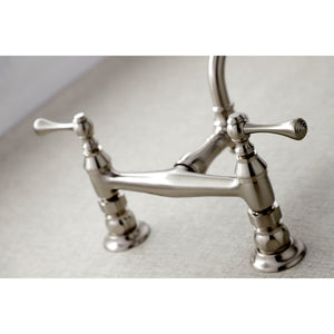 Vintage KS3248BL Two-Handle 2-Hole Wall Mount Bathroom Faucet, Brushed Nickel