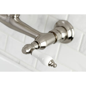 Vintage KS3248PL Two-Handle 2-Hole Wall Mount Bathroom Faucet, Brushed Nickel