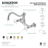 Vintage KS3248PX Two-Handle 2-Hole Wall Mount Bathroom Faucet, Brushed Nickel