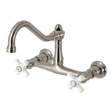 Vintage KS3248PX Two-Handle 2-Hole Wall Mount Bathroom Faucet, Brushed Nickel