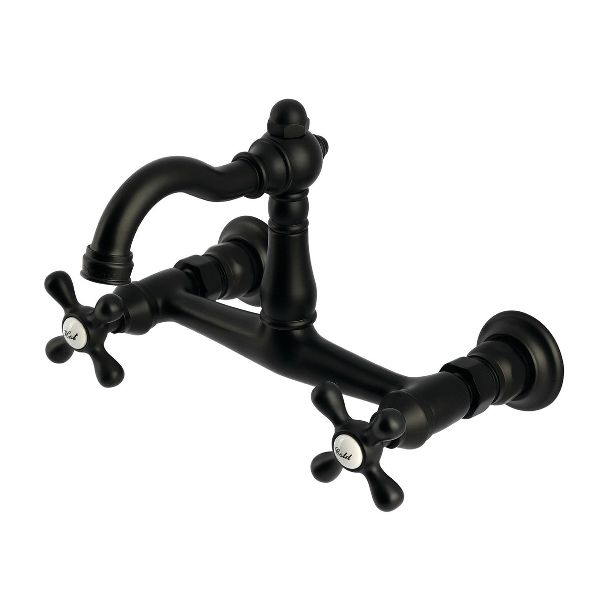 Vintage KS3250AX Two-Handle 2-Hole Wall Mount Kitchen Faucet, Matte Black