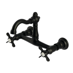 Vintage KS3250BEX Two-Handle 2-Hole Wall Mount Kitchen Faucet, Matte Black