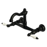 Vintage KS3250PL Two-Handle 2-Hole Wall Mount Kitchen Faucet, Matte Black