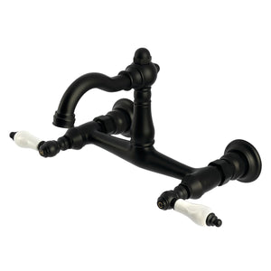 Vintage KS3250PL Two-Handle 2-Hole Wall Mount Kitchen Faucet, Matte Black