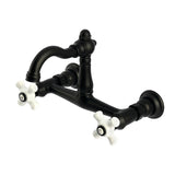 Vintage KS3250PX Two-Handle 2-Hole Wall Mount Kitchen Faucet, Matte Black