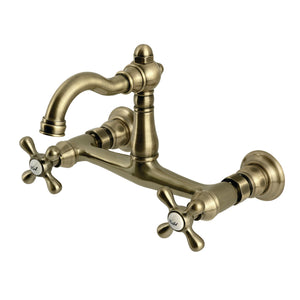 Vintage KS3253AX Two-Handle 2-Hole Wall Mount Kitchen Faucet, Antique Brass