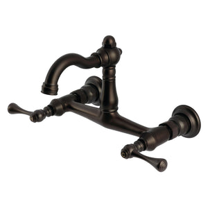 Vintage KS3255BL Two-Handle 2-Hole Wall Mount Kitchen Faucet, Oil Rubbed Bronze