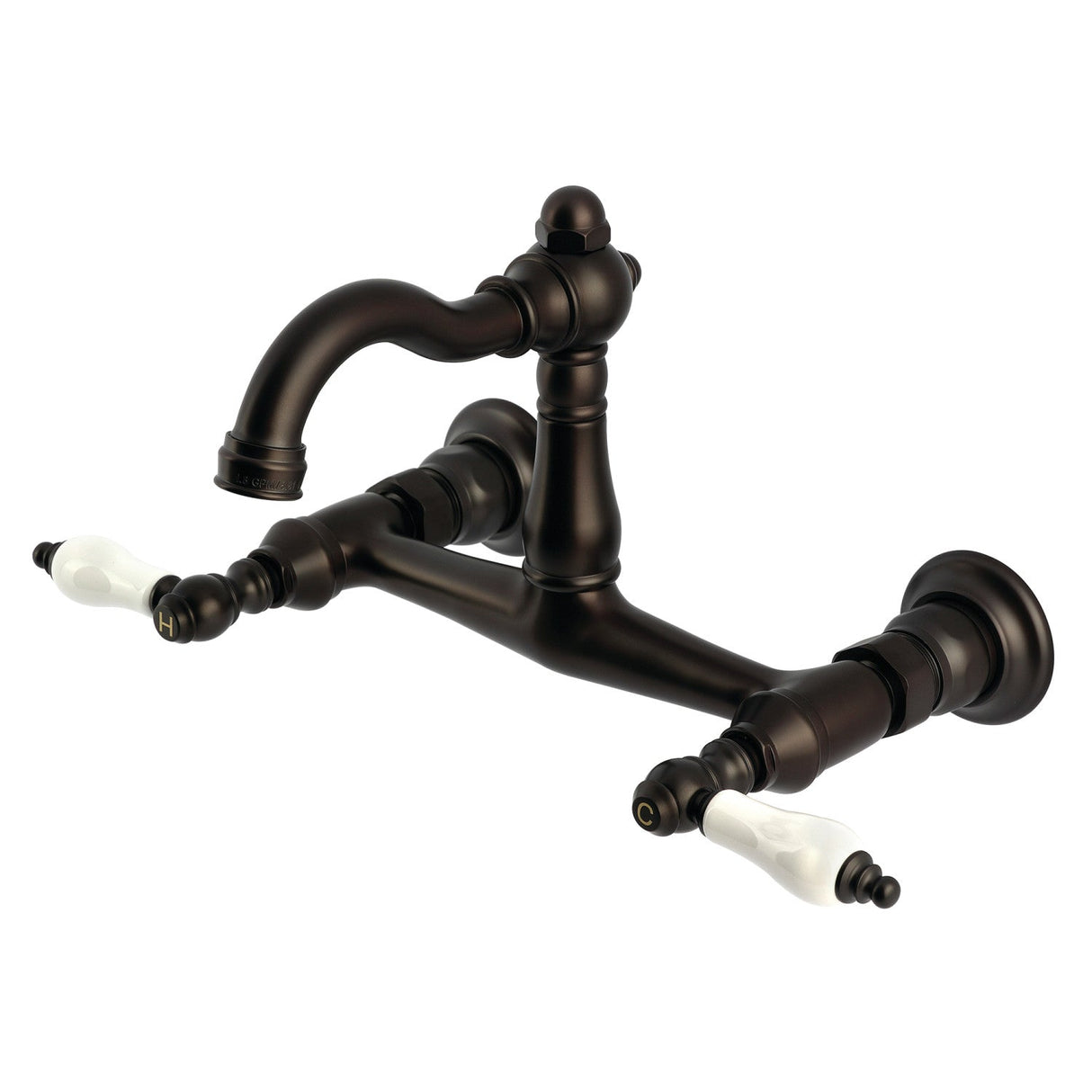 Vintage KS3255PL Two-Handle 2-Hole Wall Mount Kitchen Faucet, Oil Rubbed Bronze