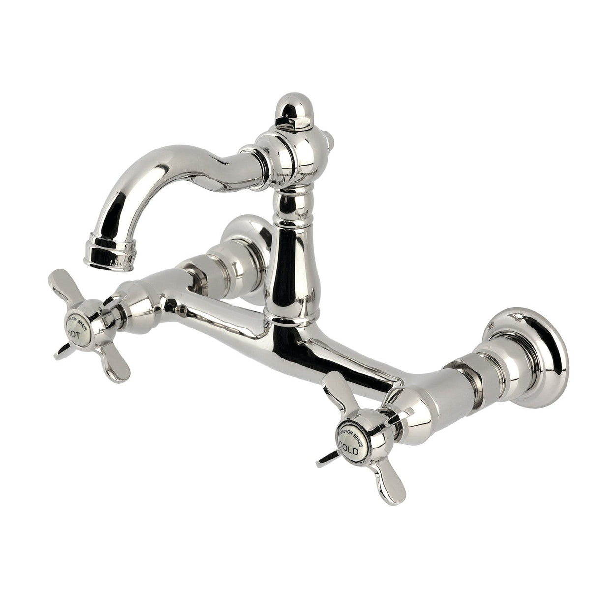 Vintage KS3256BEX Two-Handle 2-Hole Wall Mount Kitchen Faucet, Polished Nickel