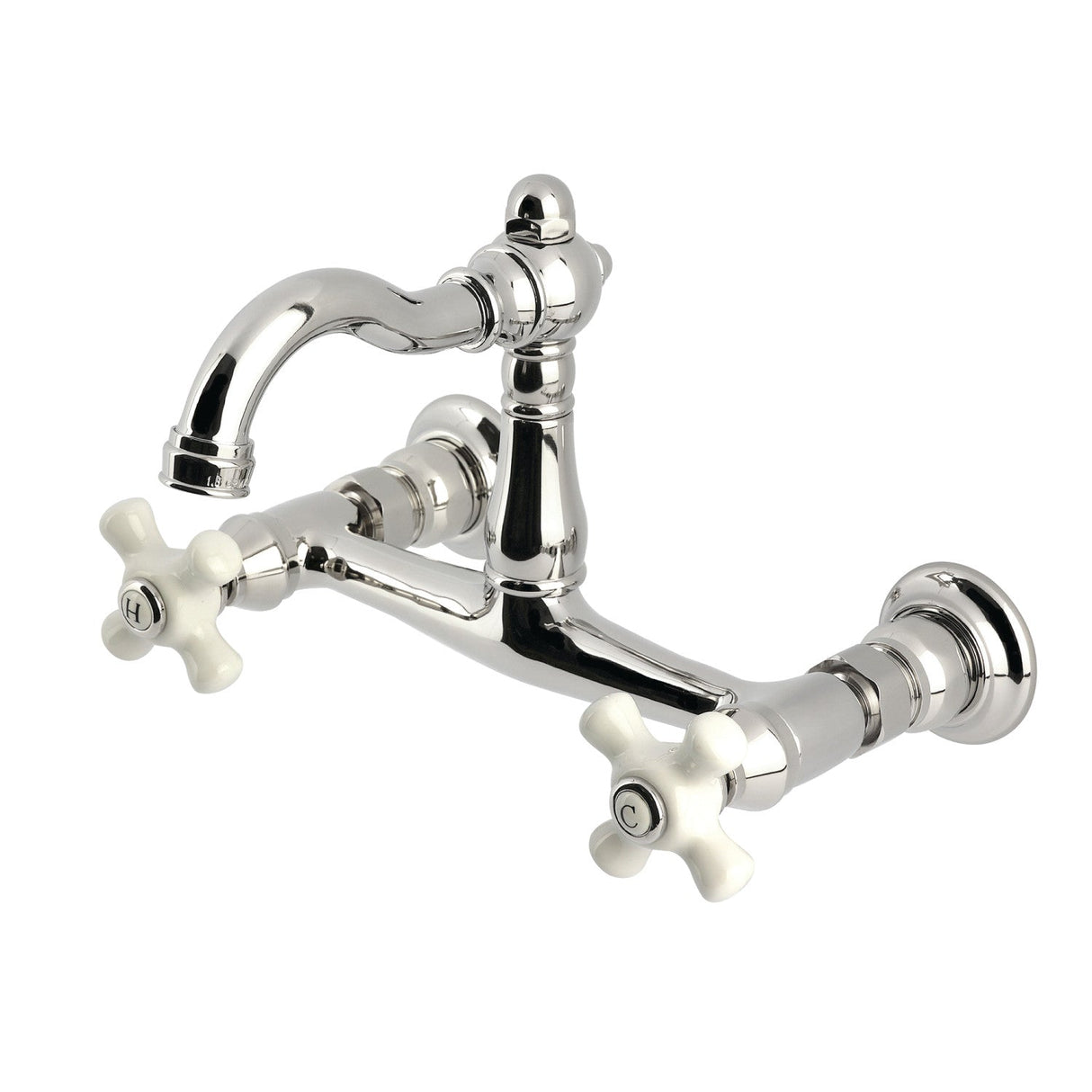 Vintage KS3256PX Two-Handle 2-Hole Wall Mount Kitchen Faucet, Polished Nickel