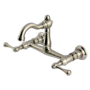 Vintage KS3258BL Two-Handle 2-Hole Wall Mount Kitchen Faucet, Brushed Nickel