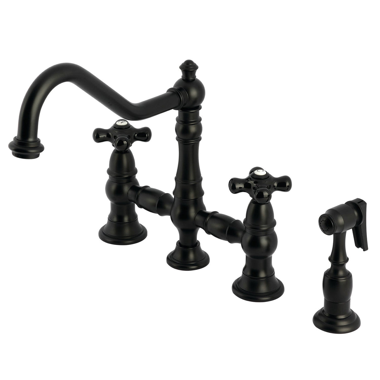 Duchess KS3270PKXBS Bridge Kitchen Faucet, Matte Black