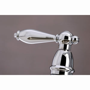 Restoration KS3271ALBS Two-Handle 4-Hole Deck Mount Bridge Kitchen Faucet with Side Sprayer, Polished Chrome
